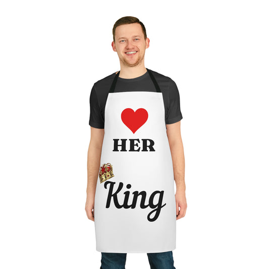 Her King Apron (AOP) - White