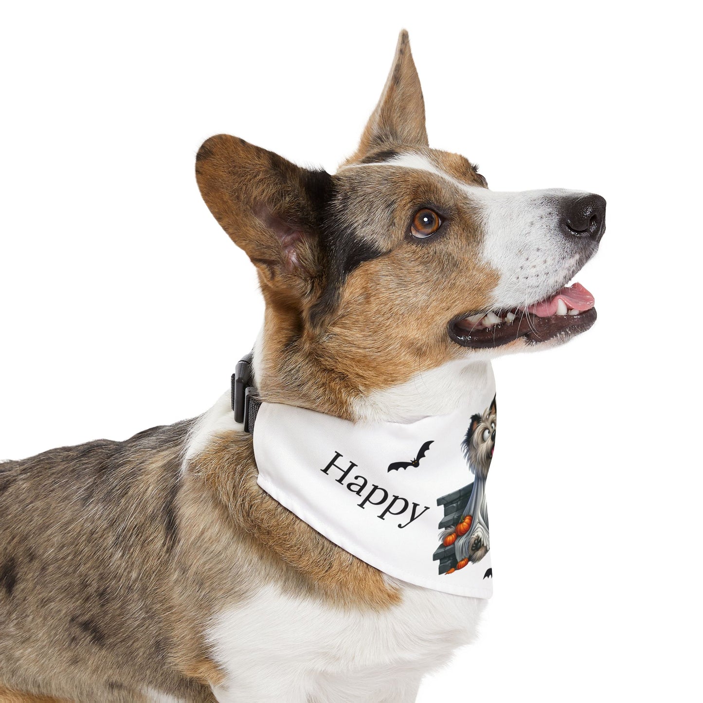 Happy "Hallowoof" - EXTRA LARGE Pet Bandana Collar WHITE 02