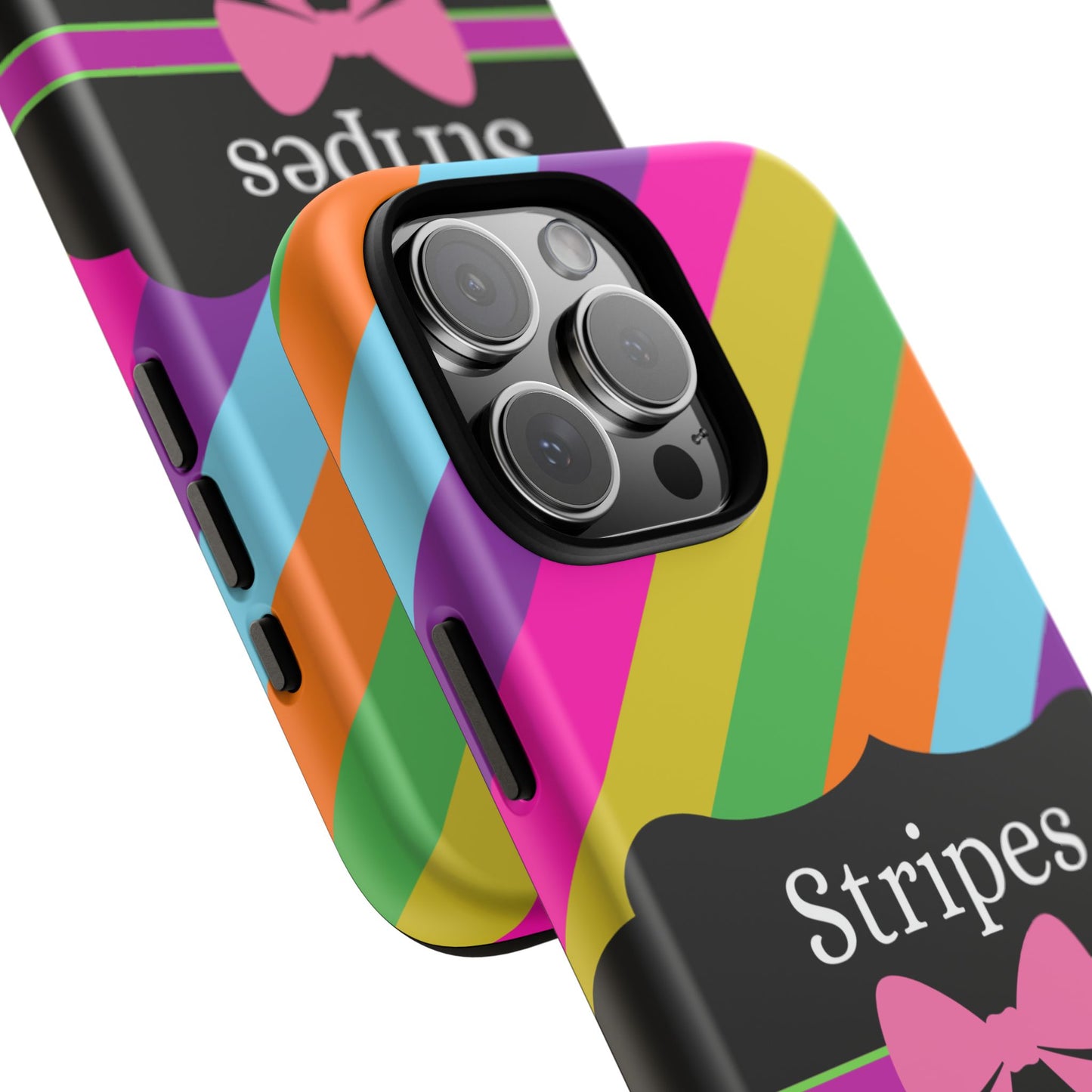 Phone Case iPhone 16/15/14 - Diagonal Vivid Stripes & Swipes Tough Case