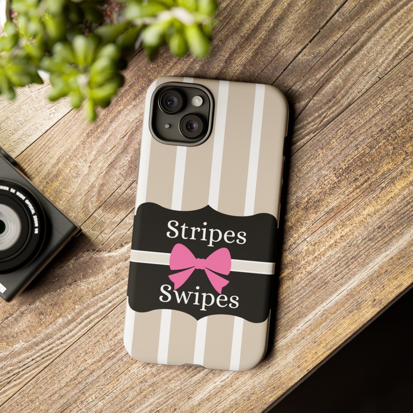 Phone Case iPhone 16/15/14 - Stripes & Swipes Tough Case