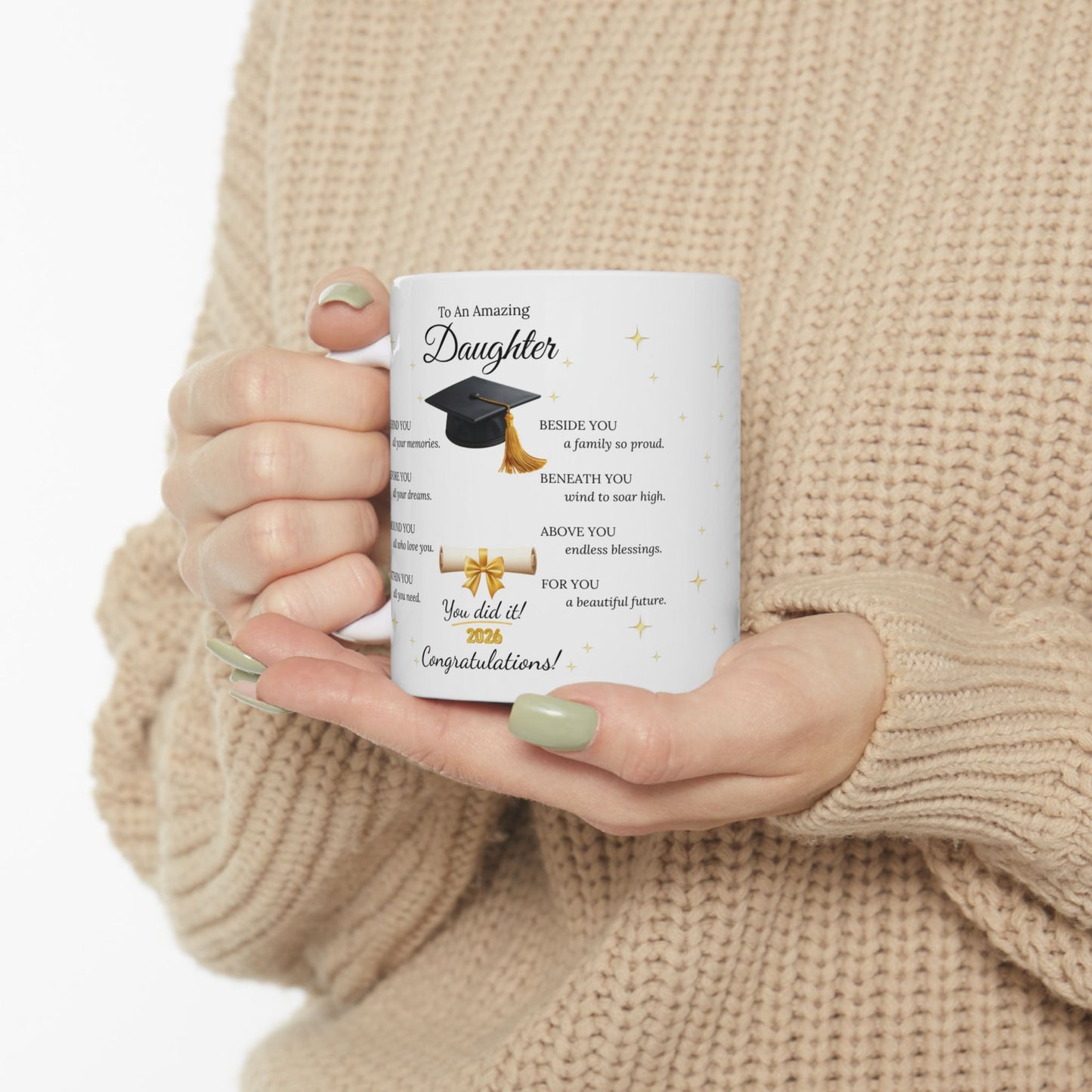 Graduation Gift for Daughter Mug – Class of 2026 Inspirational Keepsake Coffee Cup Ceramic 11oz