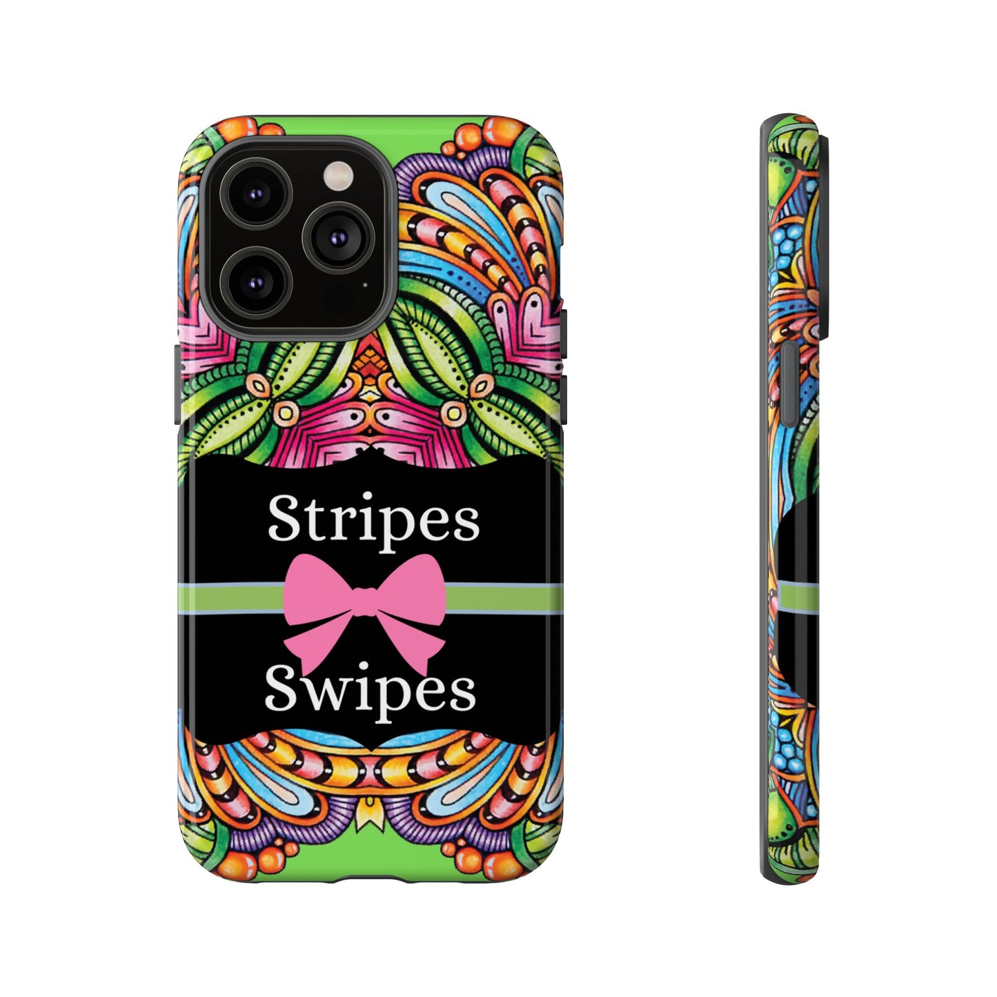 Phone Case iPhone 16/15/14 - Flower Child Stripes & Swipes Tough Case