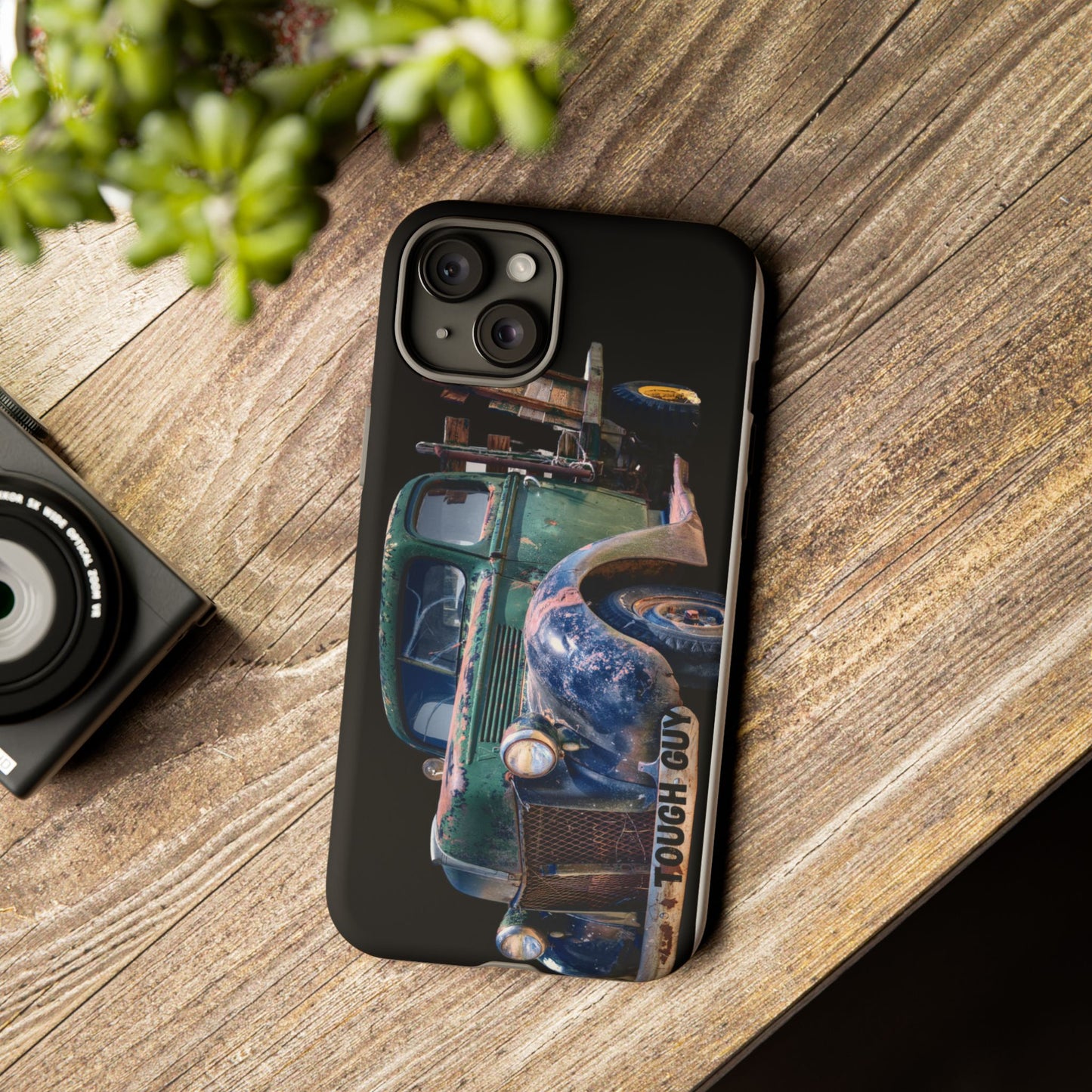 Phone Case iPhone 16/15/14 - Tough Guy Green Blue Truck Tough Case