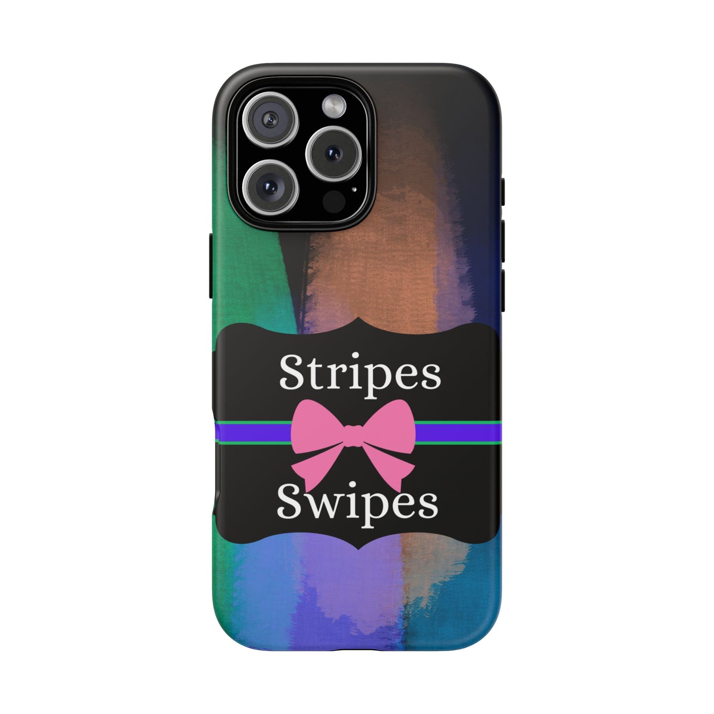 Phone Case iPhone 16/15/14 - Brushed Stripes & Swipes Tough Case