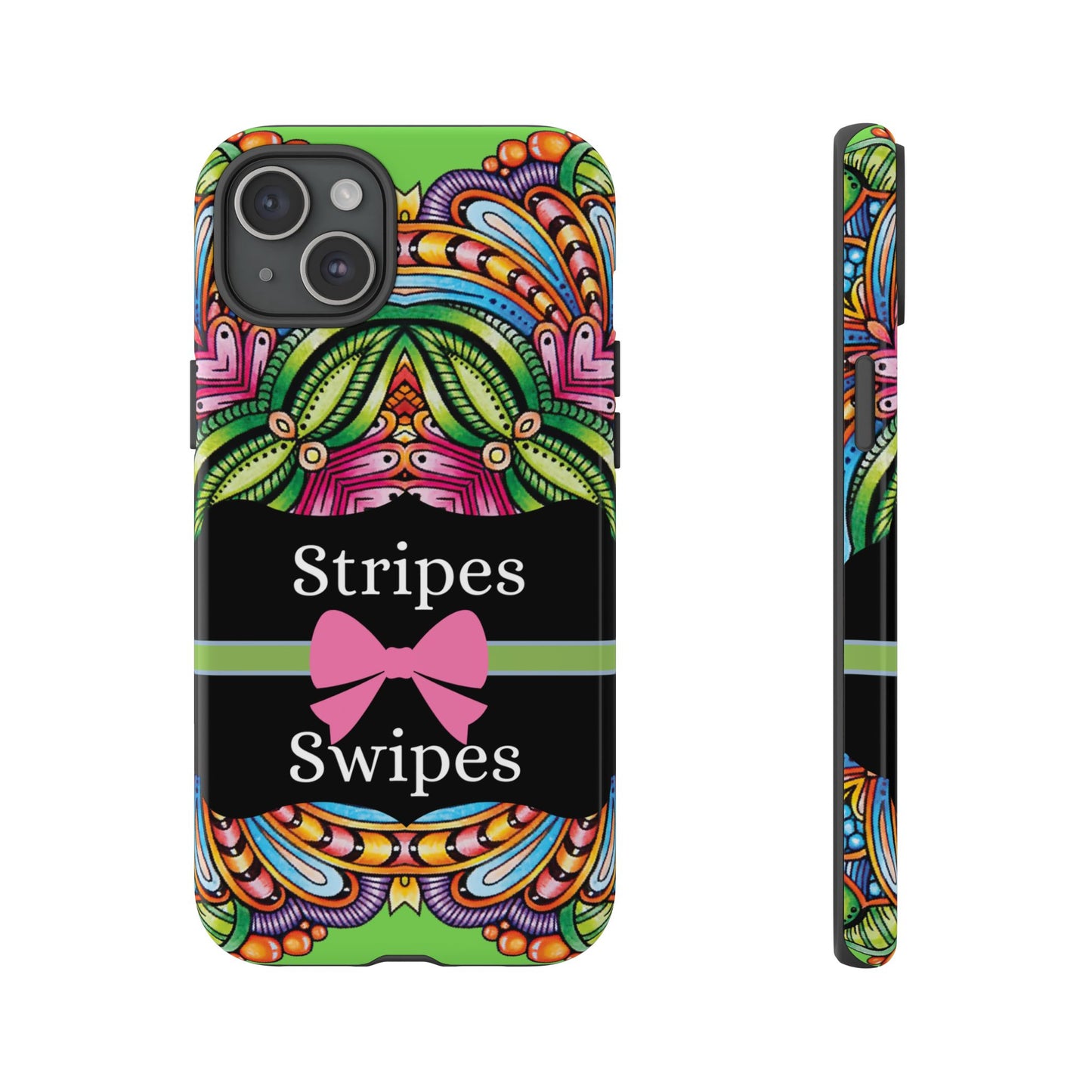 Phone Case iPhone 16/15/14 - Flower Child Stripes & Swipes Tough Case