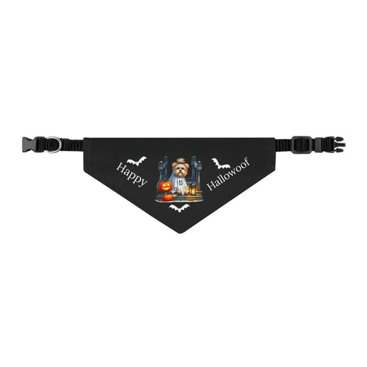 Happy "Hallowoof" - SMALL Pet Bandana Collar BLACK 07