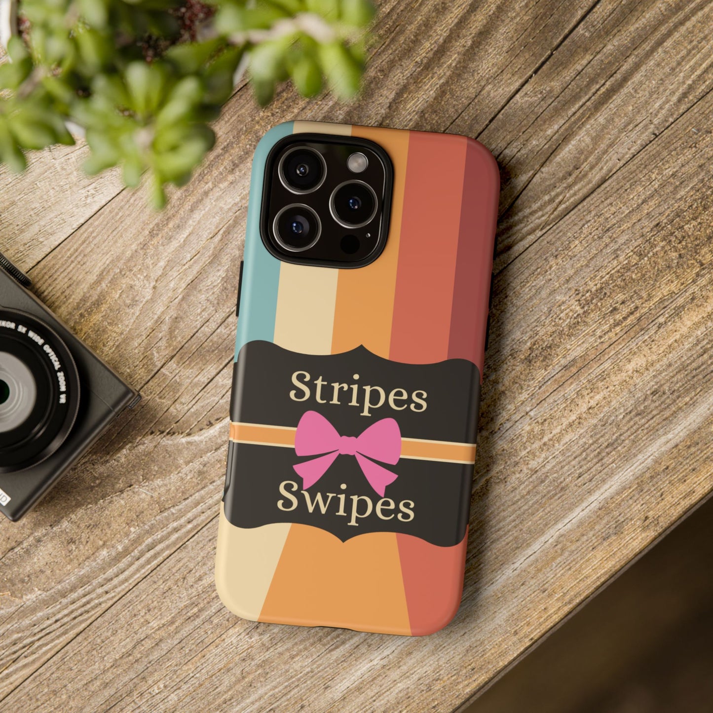 Phone Case iPhone 16/15/14 - Wall/Floor Stripes & Swipes Tough Case