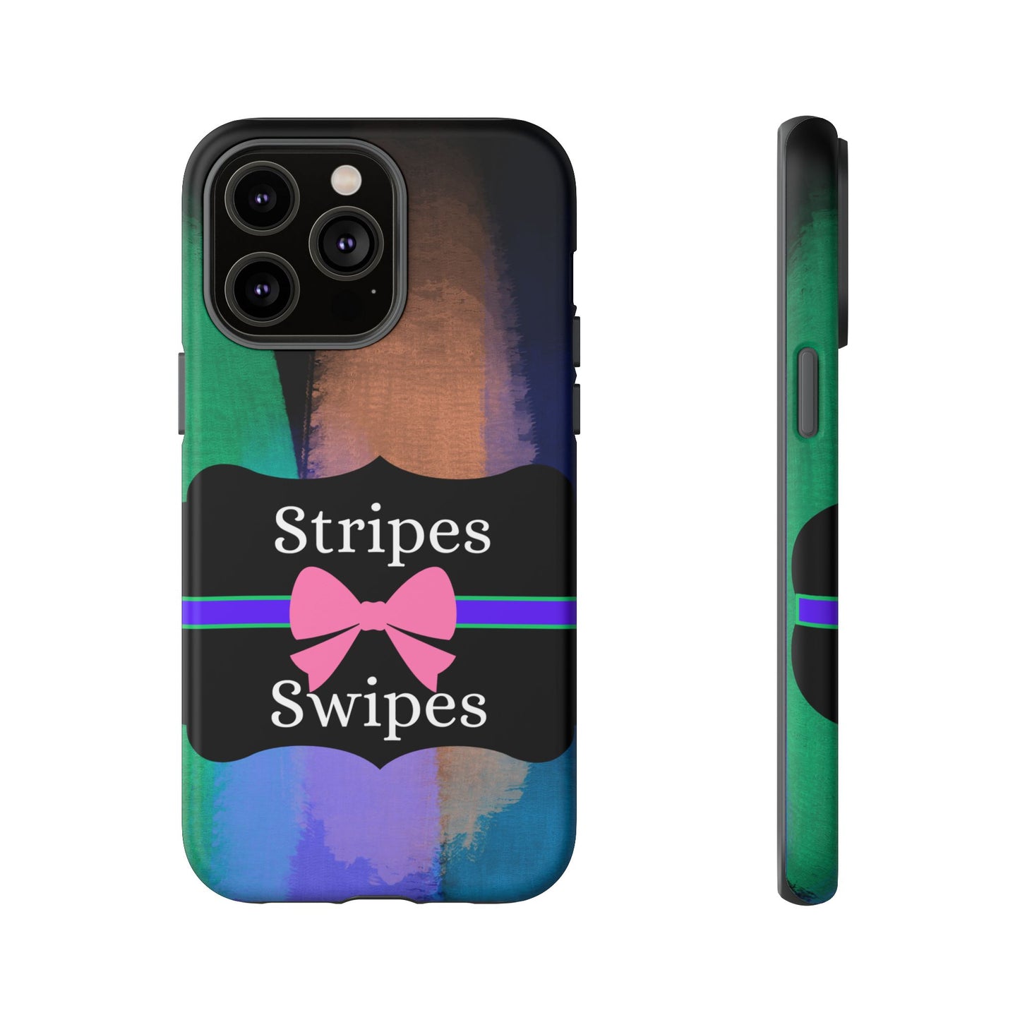 Phone Case iPhone 16/15/14 - Brushed Stripes & Swipes Tough Case