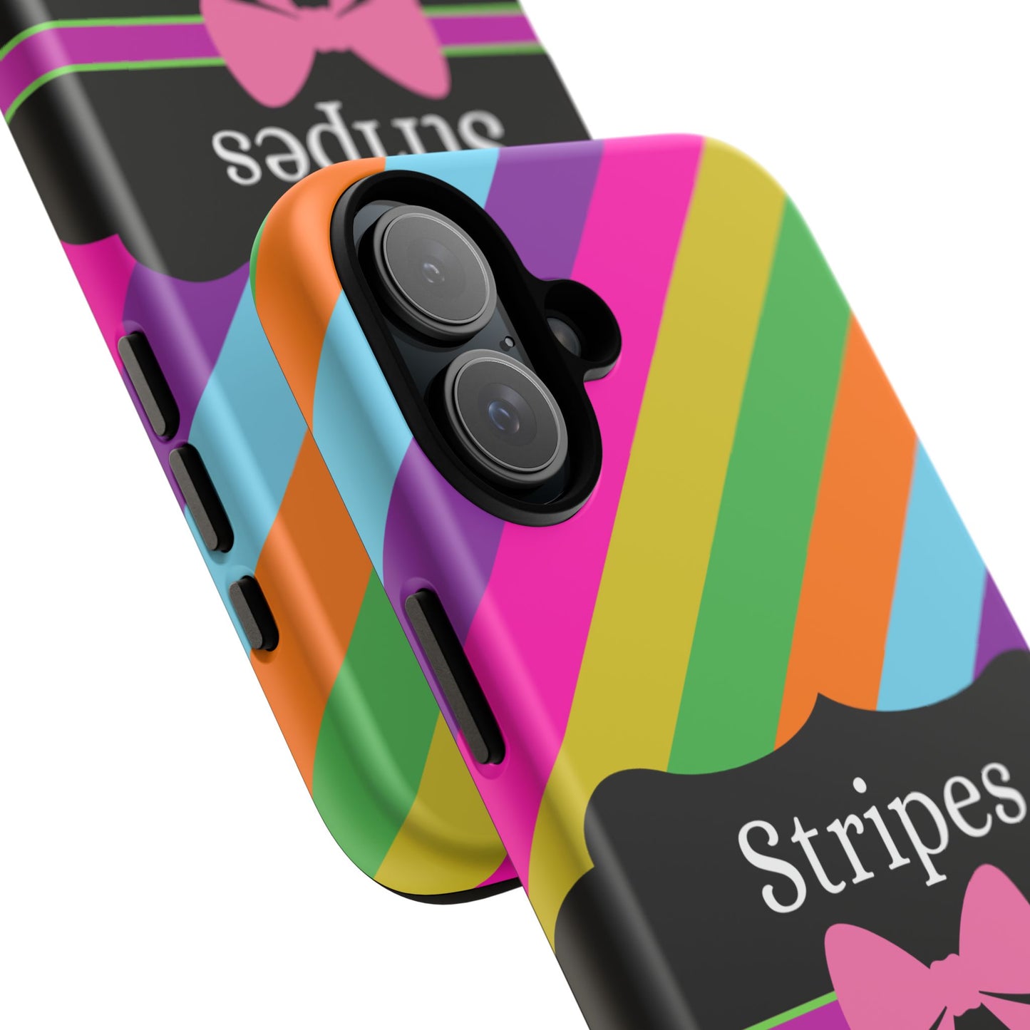 Phone Case iPhone 16/15/14 - Diagonal Vivid Stripes & Swipes Tough Case