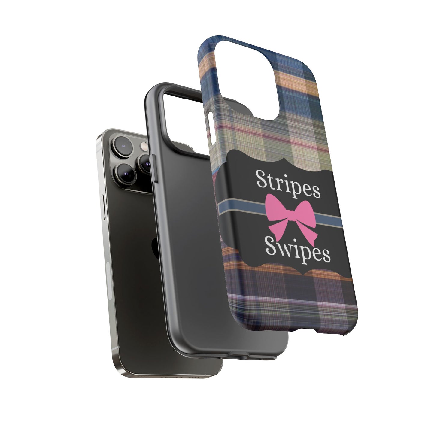 Phone Case iPhone 16/15/14 -Stripes & Swipes Tough Case