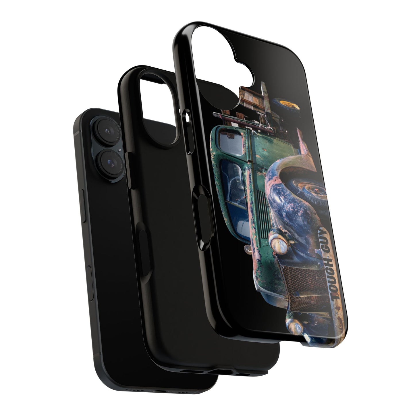 Phone Case iPhone 16/15/14 - Tough Guy Green Blue Truck Tough Case