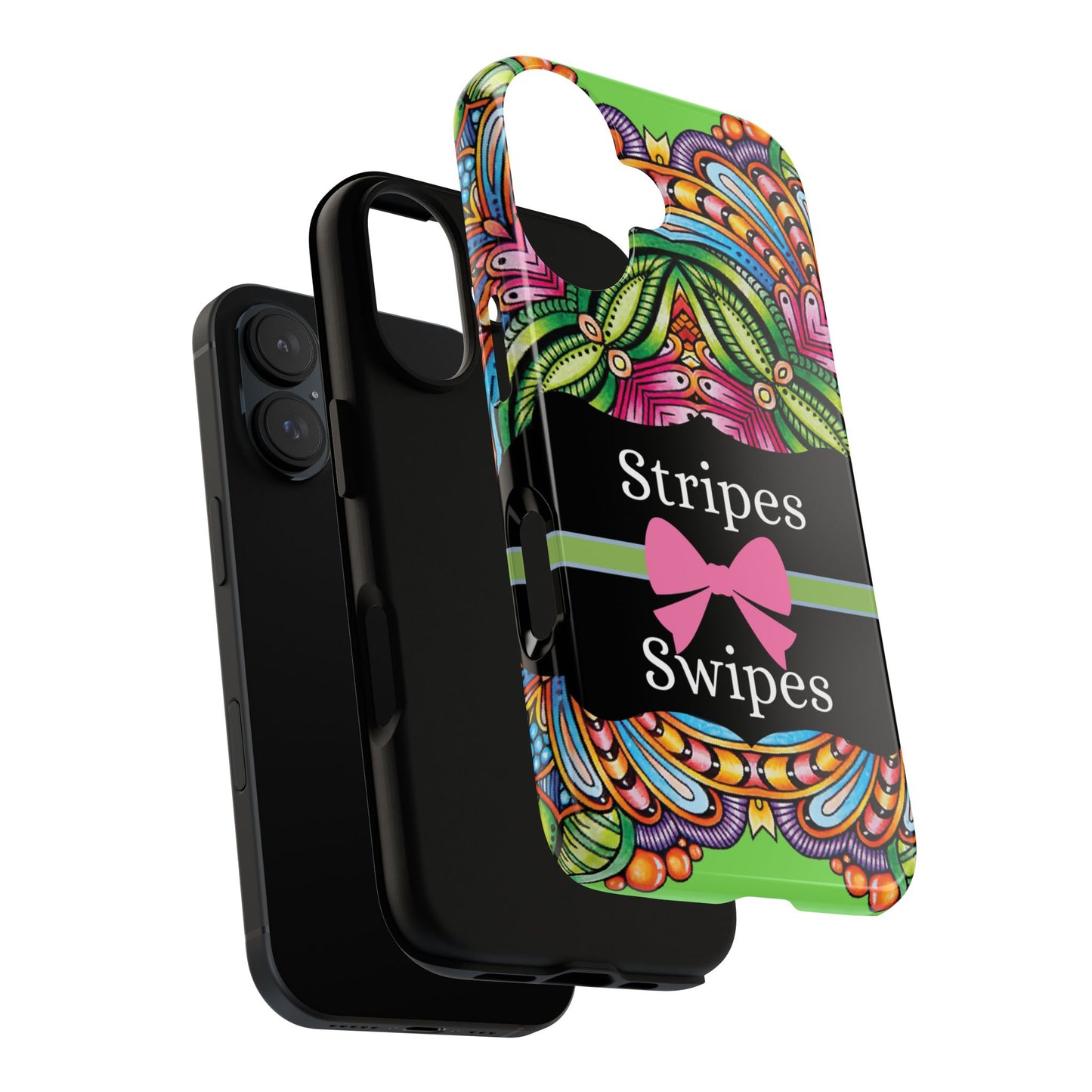 Phone Case iPhone 16/15/14 - Flower Child Stripes & Swipes Tough Case