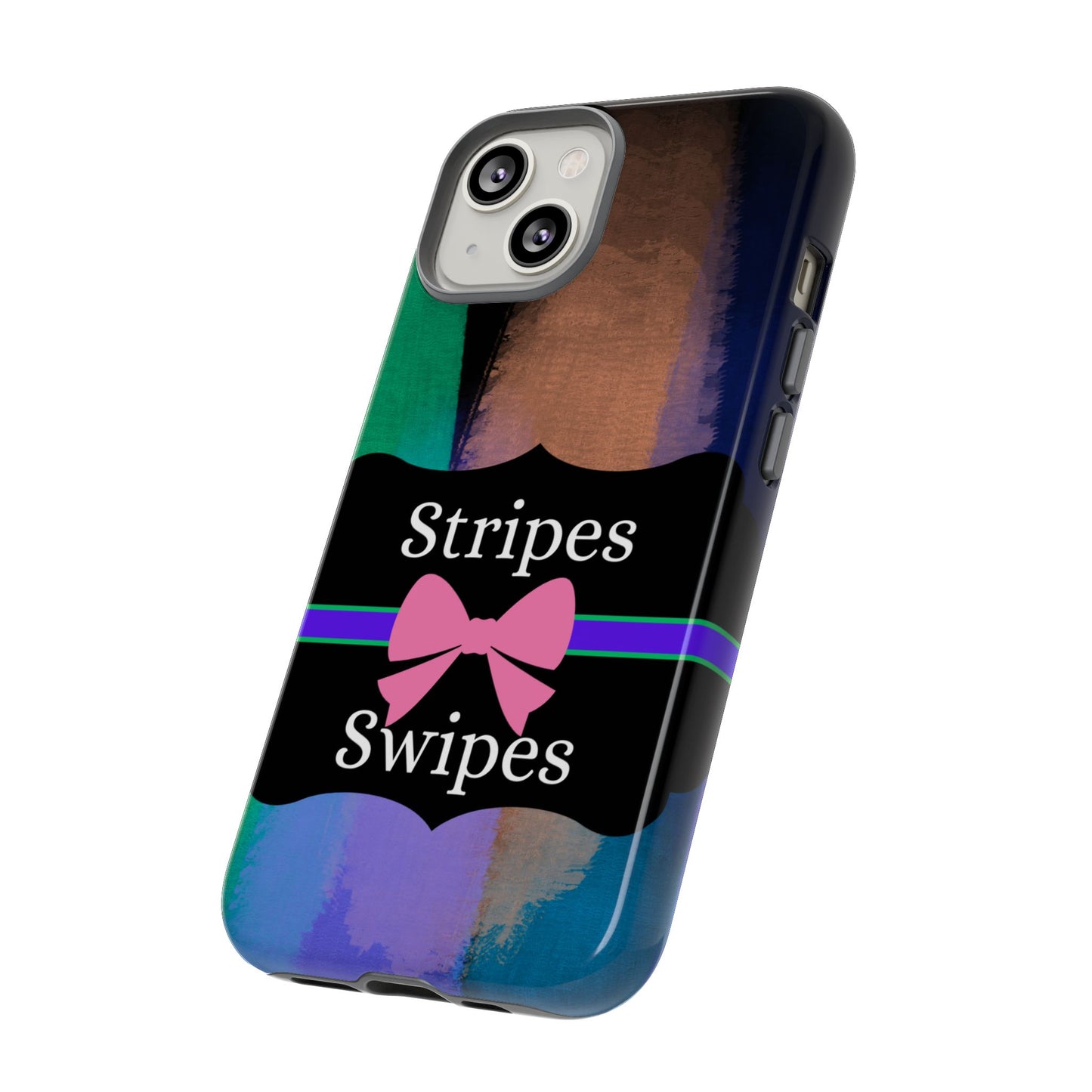 Phone Case iPhone 16/15/14 - Brushed Stripes & Swipes Tough Case