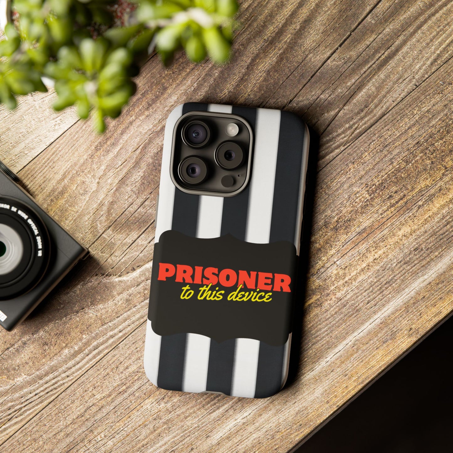 Phone Case iPhone 16/15/14 - Funny Prisoner to this Device Tough Case