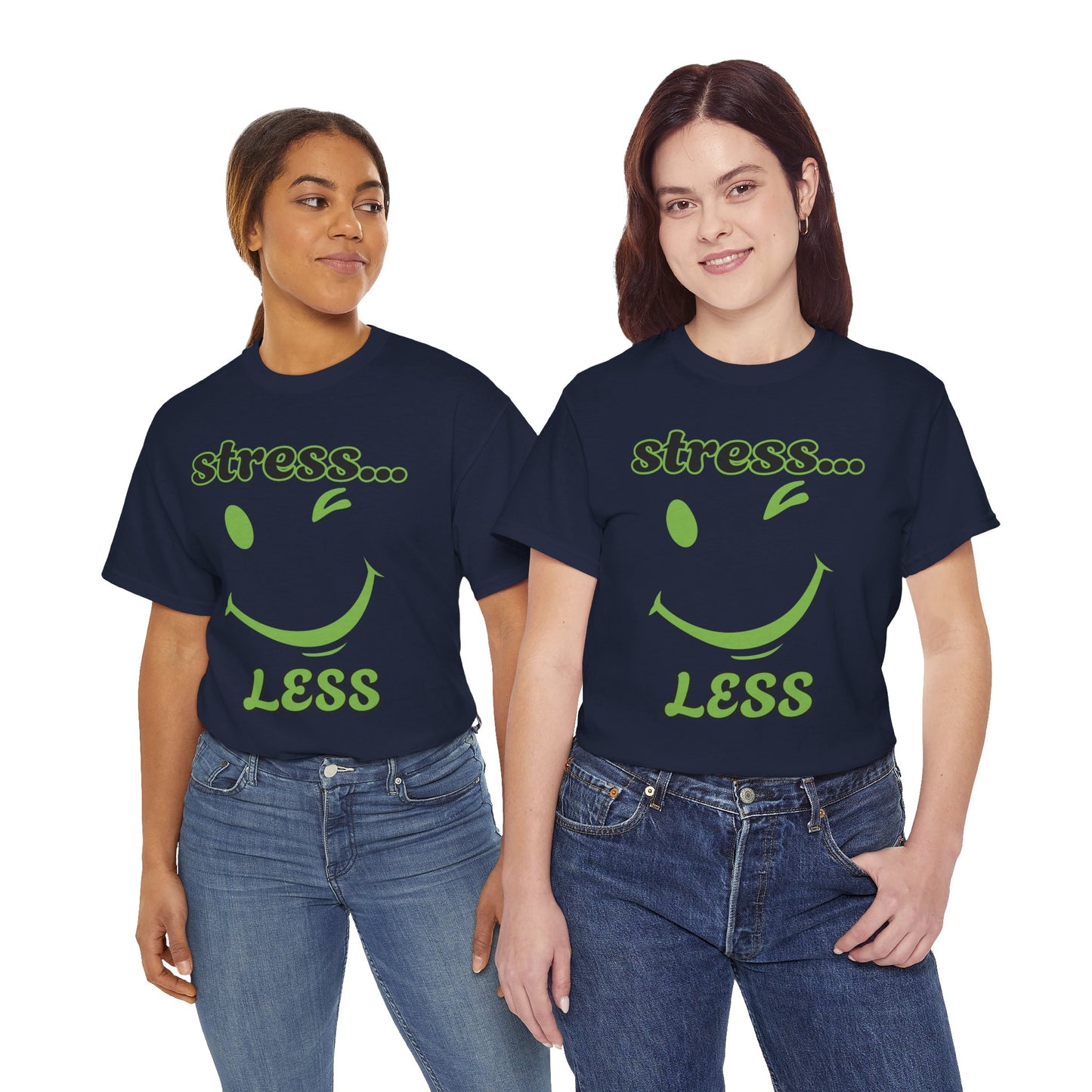 Graphic Tee - Winking Smiley Face 'Stress Less' Design