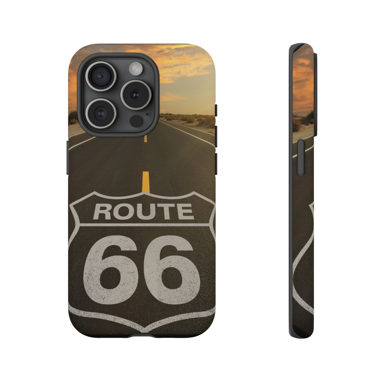 Phone Case iPhone 16/15/14 - Vintage Route 66 Tough Case