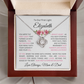 To Our Daughter(s) — Beautiful Love Knot Necklace & PERSONALIZED Heartwarming Message from Mom & Dad (Only, First-Born, Second, Third, Fourth, Fifth, or Twins)