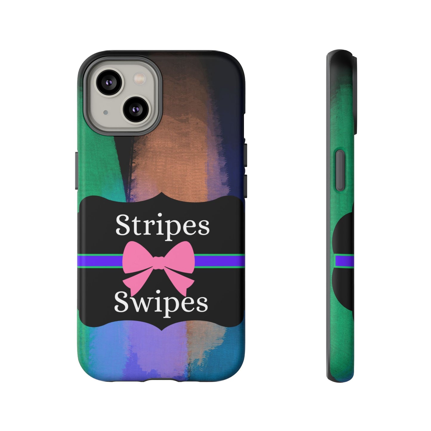 Phone Case iPhone 16/15/14 - Brushed Stripes & Swipes Tough Case