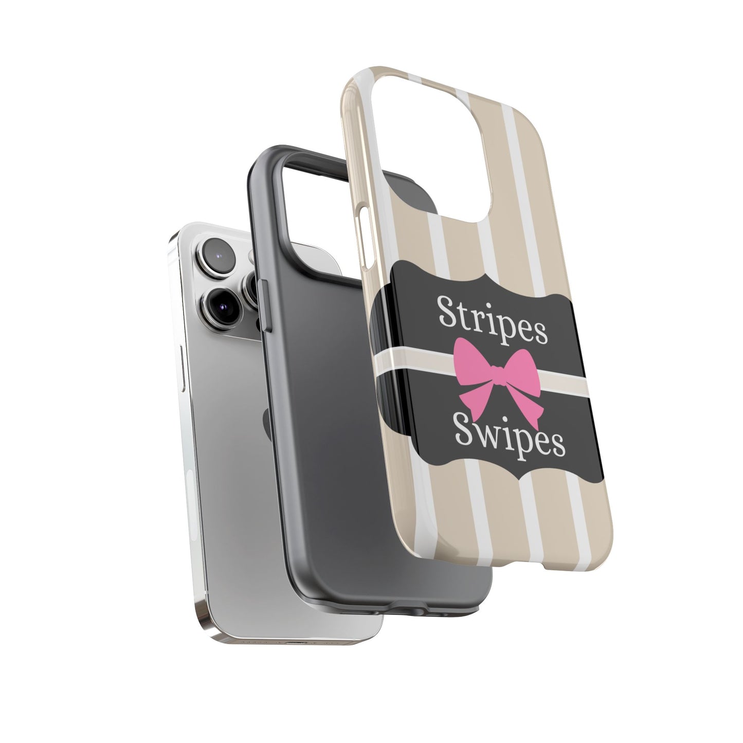 Phone Case iPhone 16/15/14 - Stripes & Swipes Tough Case