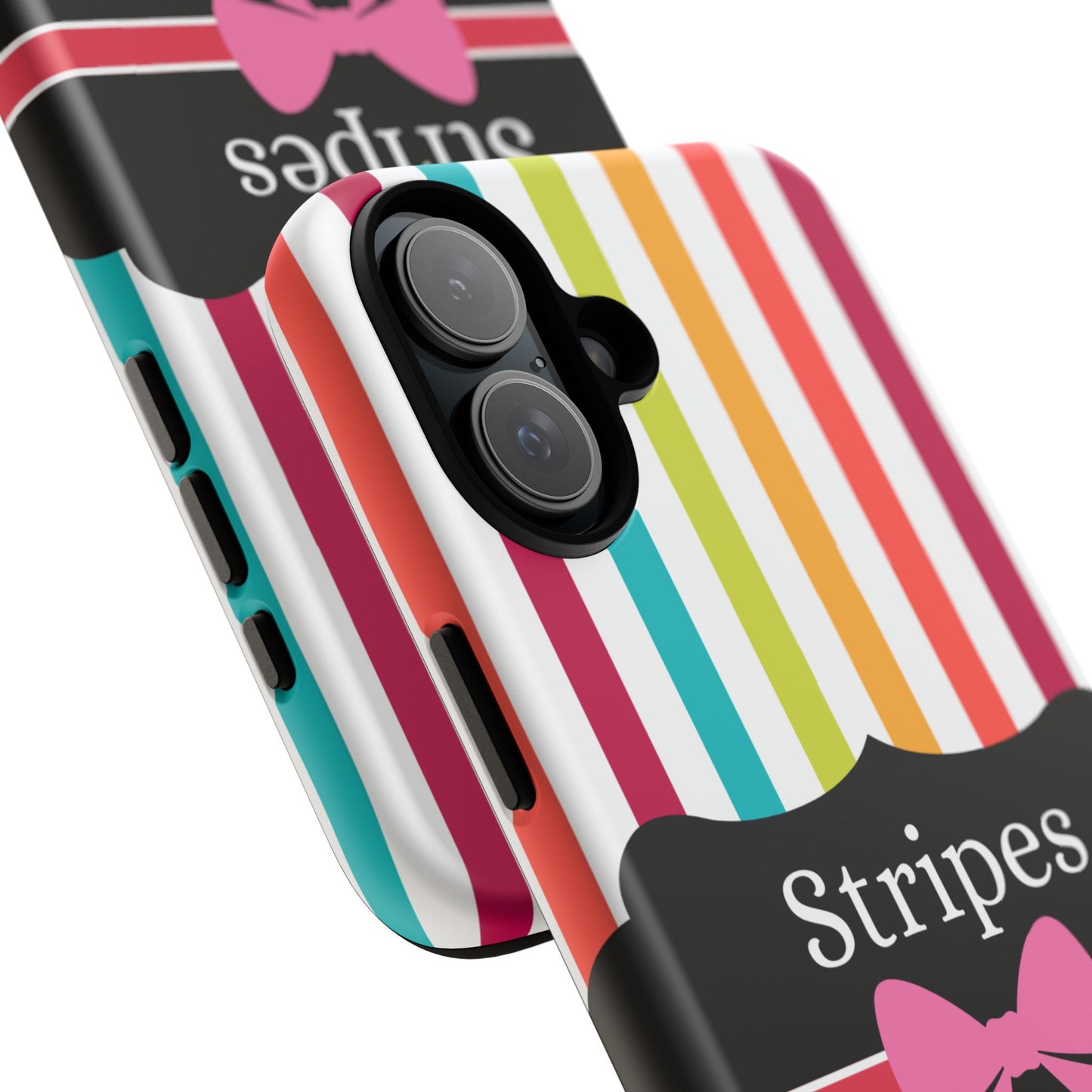 Phone Case iPhone 16/15/14 - Lollipop Stripes & Swipes Tough Case