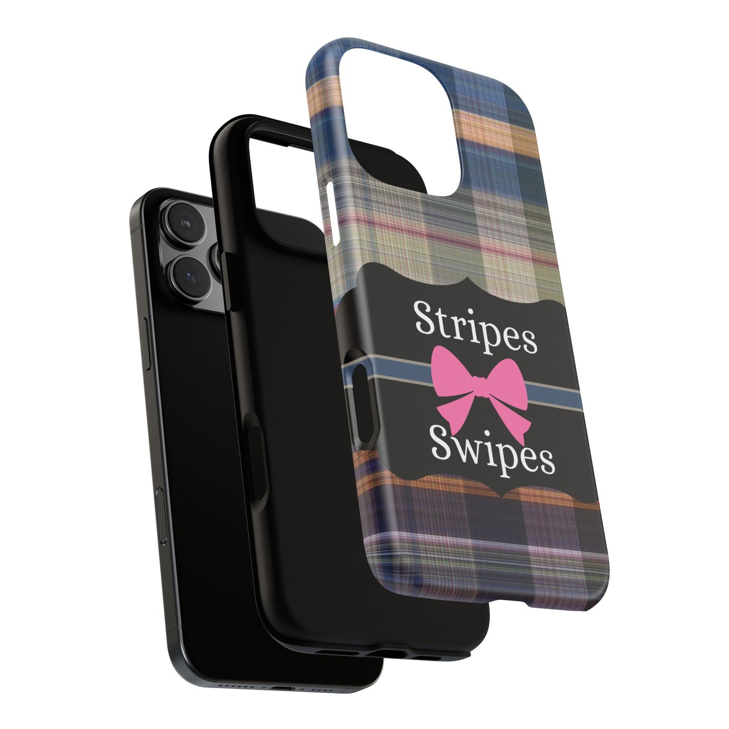 Phone Case iPhone 16/15/14 -Stripes & Swipes Tough Case