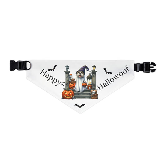 Happy "Hallowoof" - EXTRA LARGE Pet Bandana Collar WHITE 04