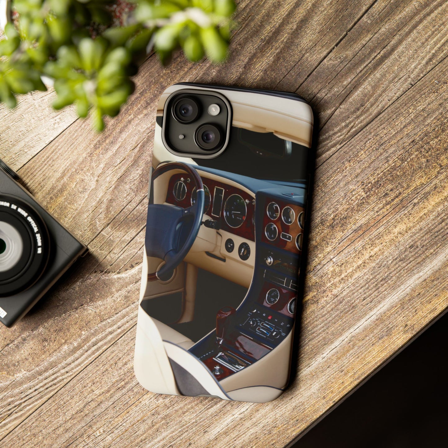 Phone Case iPhone 16/15/14 - Luxury Car Interior Tough Case