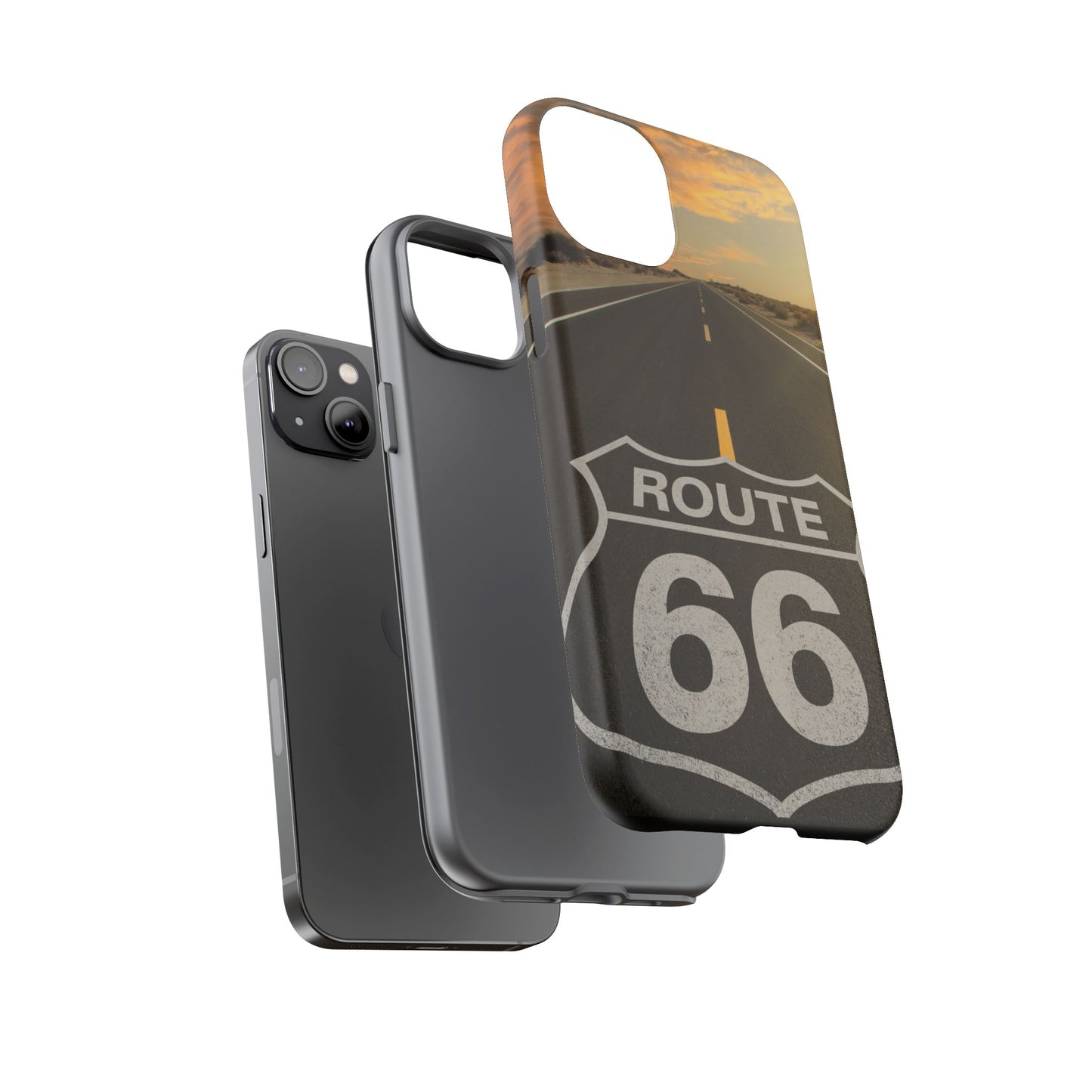 Phone Case iPhone 16/15/14 - Vintage Route 66 Tough Case