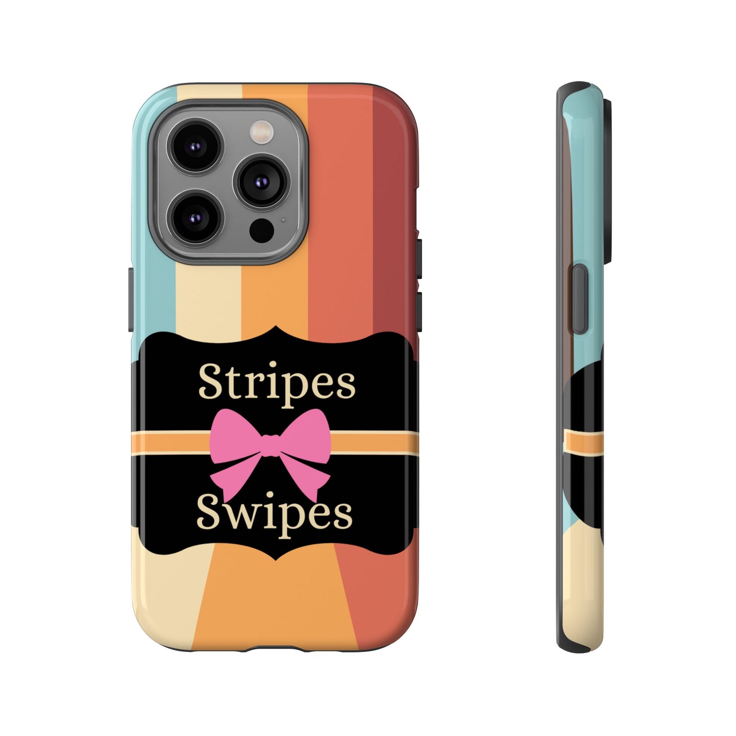 Phone Case iPhone 16/15/14 - Wall/Floor Stripes & Swipes Tough Case