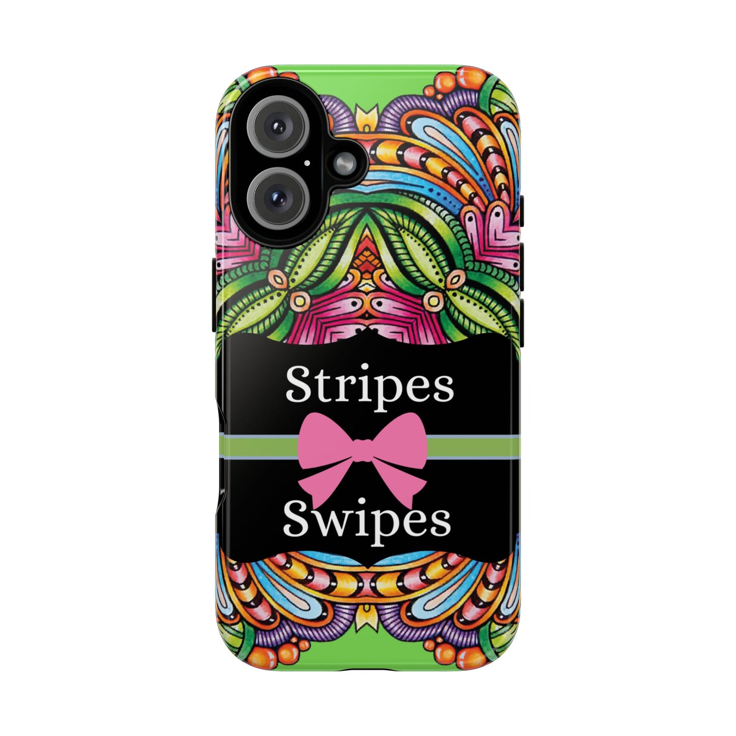 Phone Case iPhone 16/15/14 - Flower Child Stripes & Swipes Tough Case