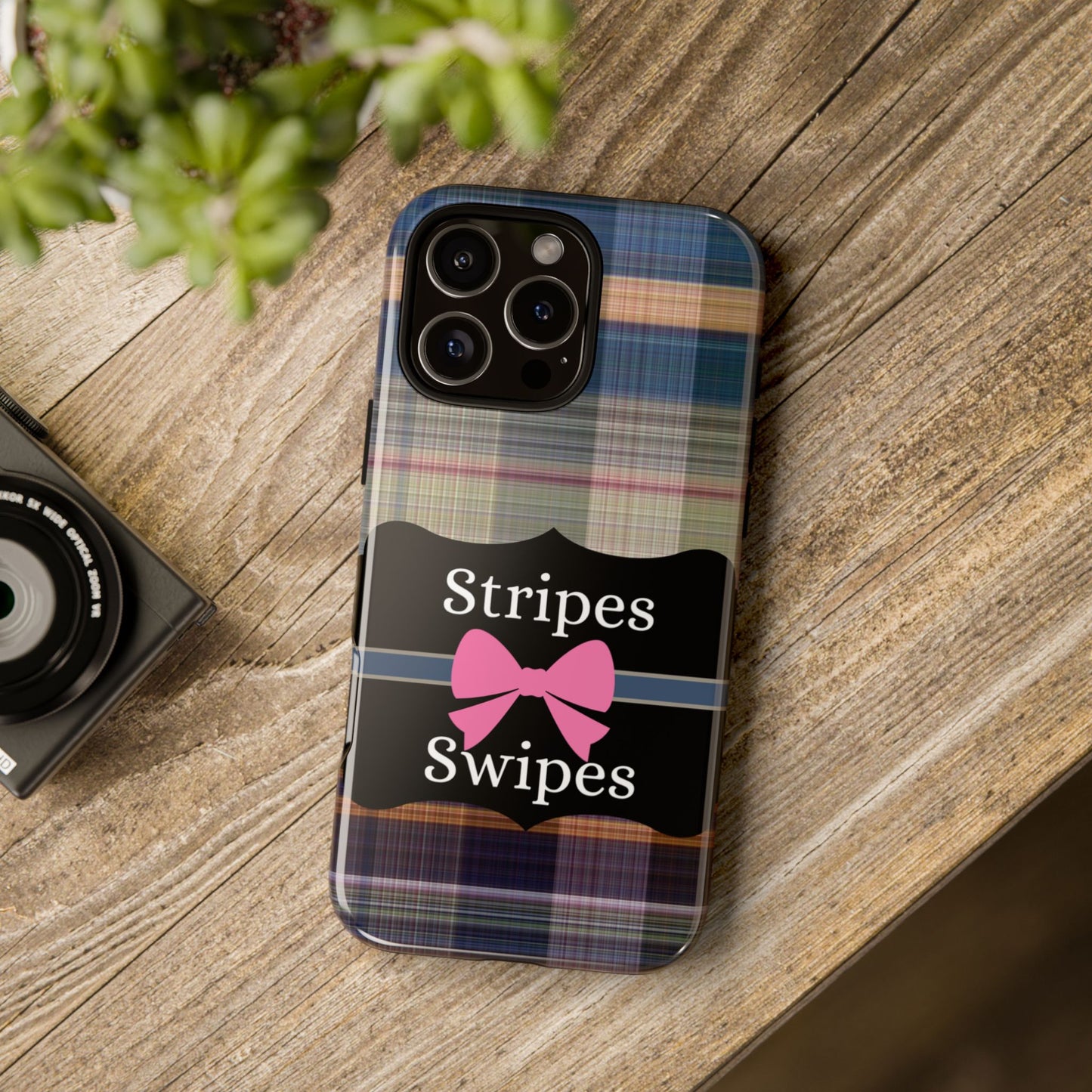 Phone Case iPhone 16/15/14 -Stripes & Swipes Tough Case