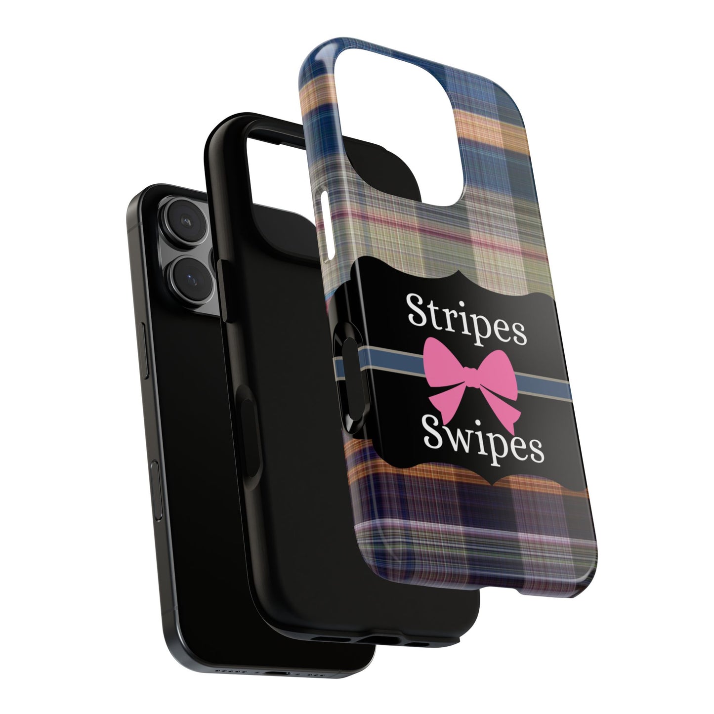 Phone Case iPhone 16/15/14 -Stripes & Swipes Tough Case