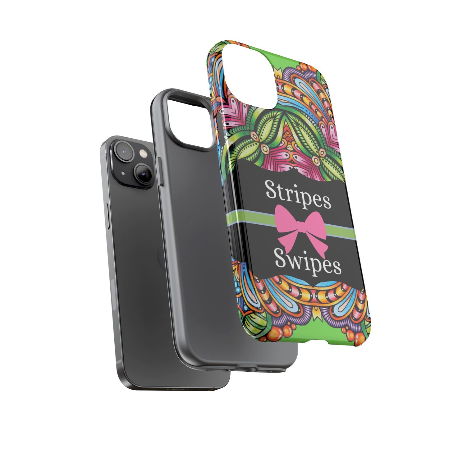 Phone Case iPhone 16/15/14 - Flower Child Stripes & Swipes Tough Case