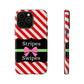 Phone Case iPhone 16/15/14 - Diagonal Red/White Stripes & Swipes Tough Case