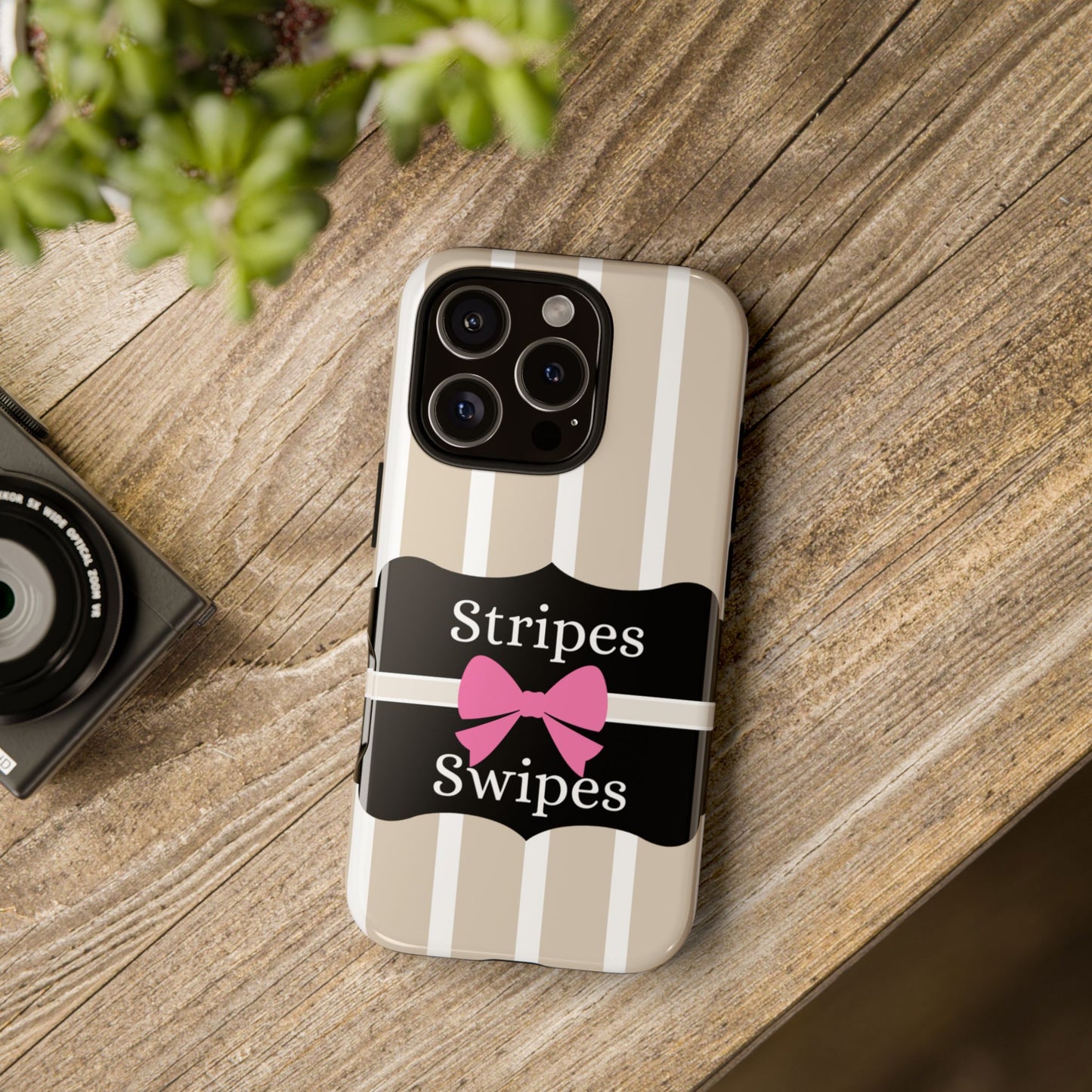 Phone Case iPhone 16/15/14 - Stripes & Swipes Tough Case