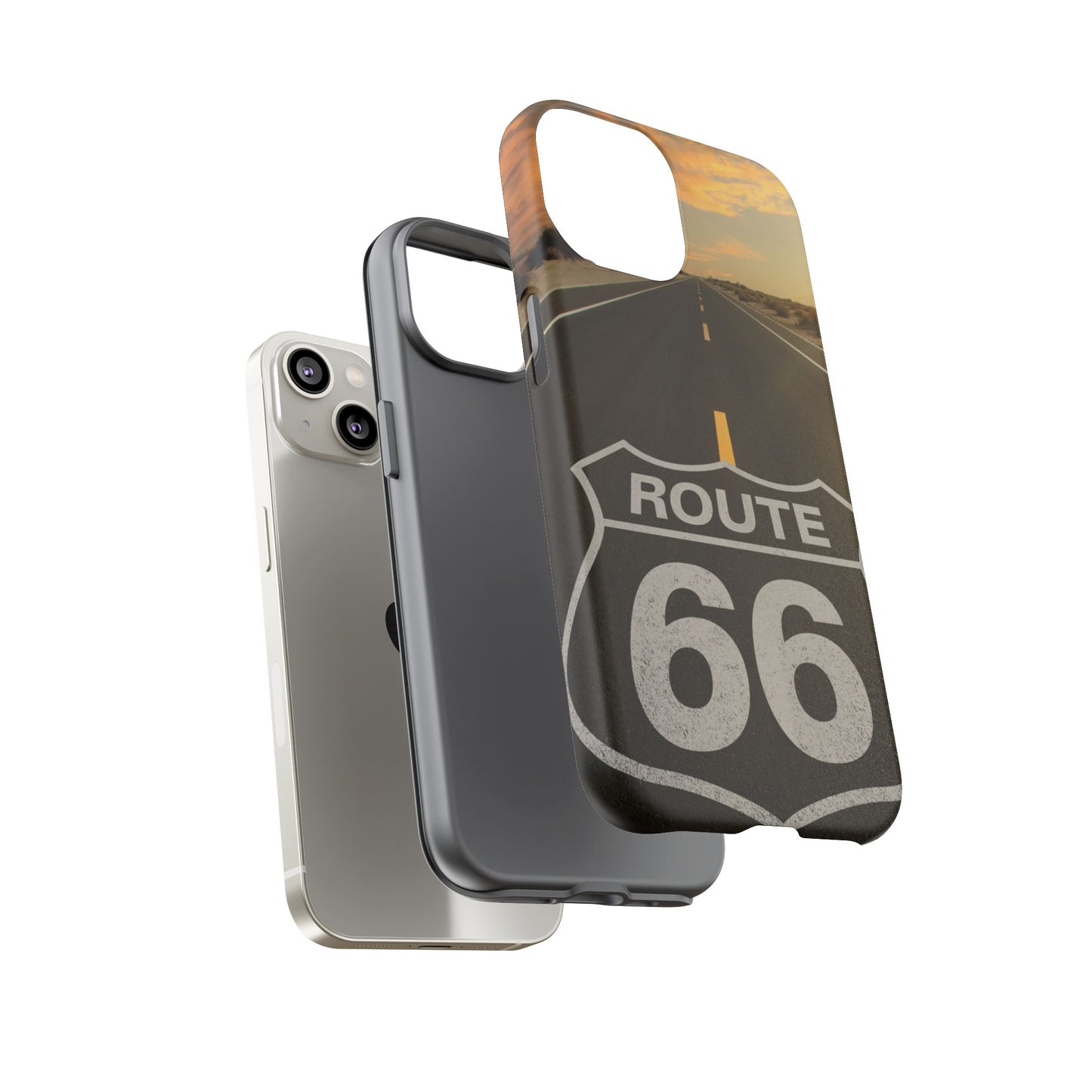 Phone Case iPhone 16/15/14 - Vintage Route 66 Tough Case