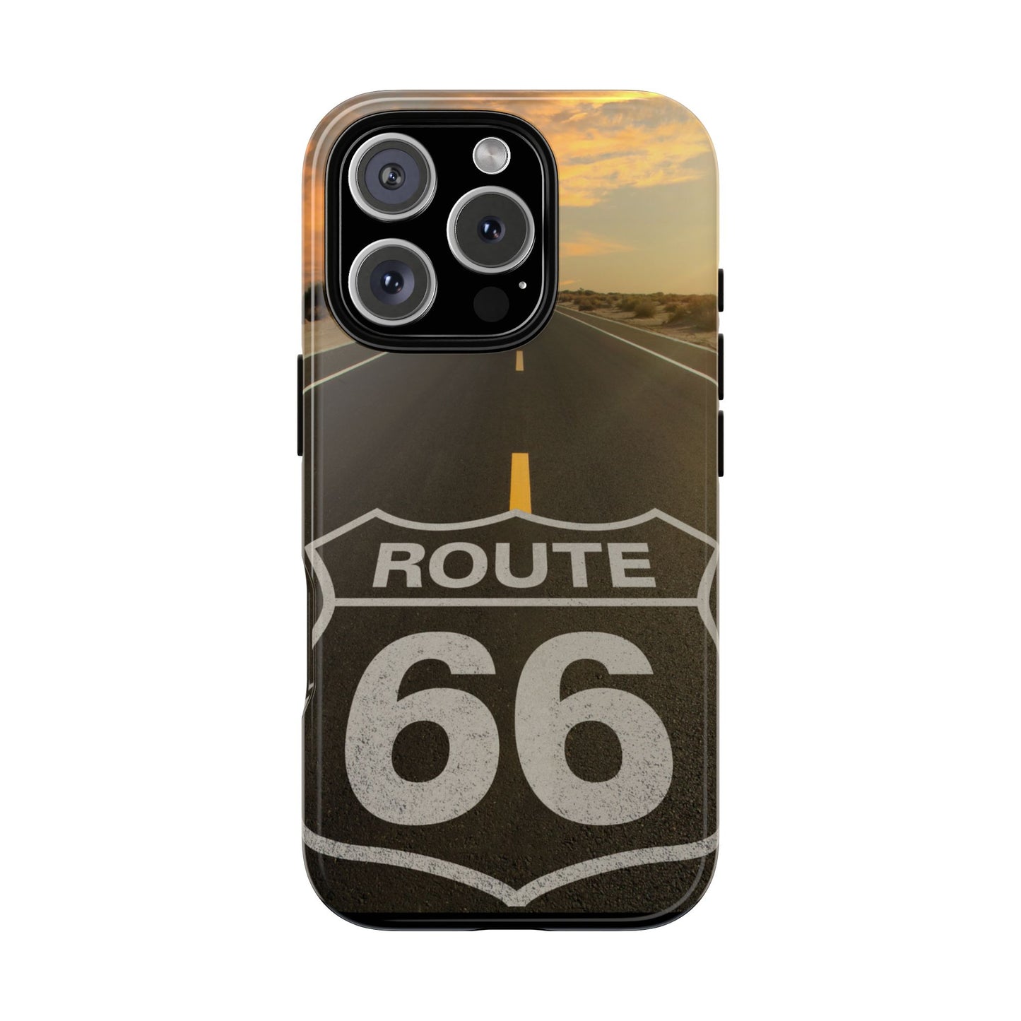 Phone Case iPhone 16/15/14 - Vintage Route 66 Tough Case