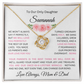 To Our Daughter(s) — Beautiful Love Knot Necklace & PERSONALIZED Heartwarming Message from Mom & Dad (Only, First-Born, Second, Third, Fourth, Fifth, or Twins)