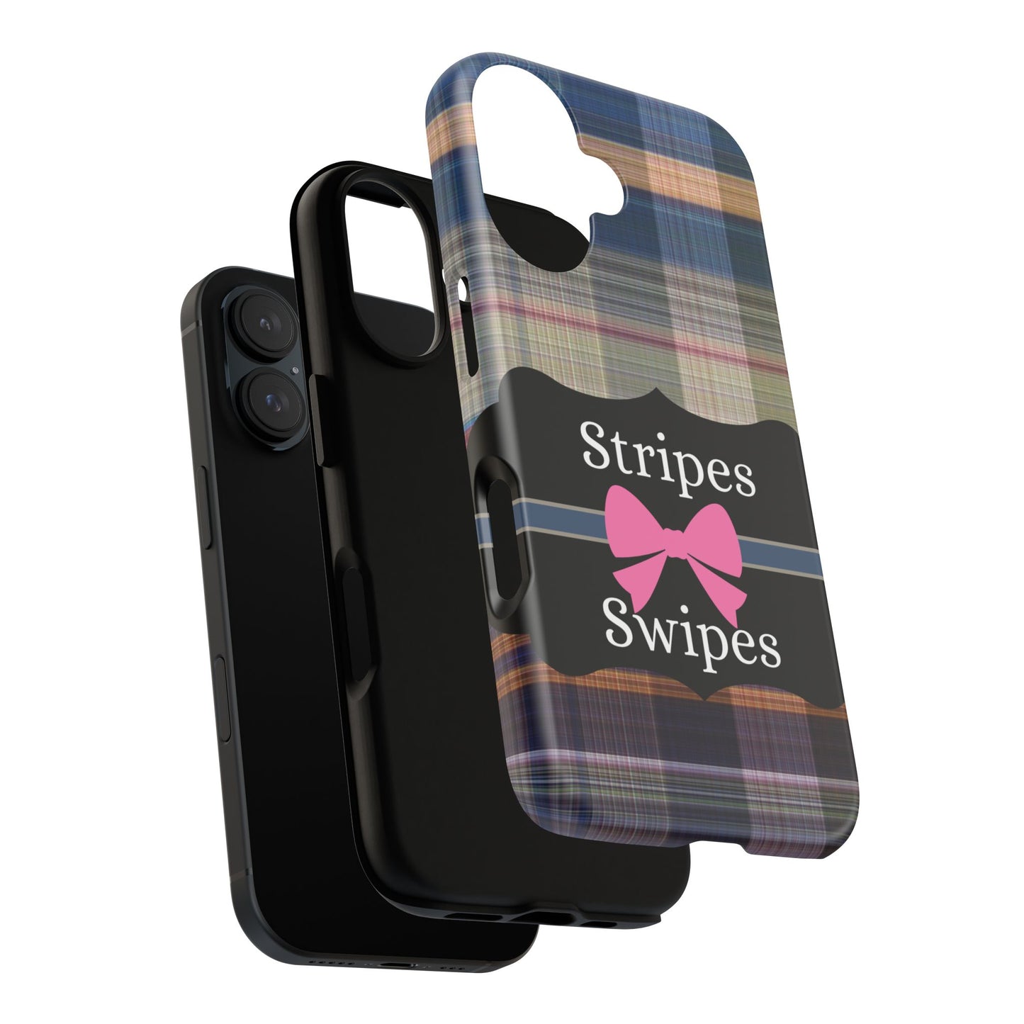 Phone Case iPhone 16/15/14 -Stripes & Swipes Tough Case