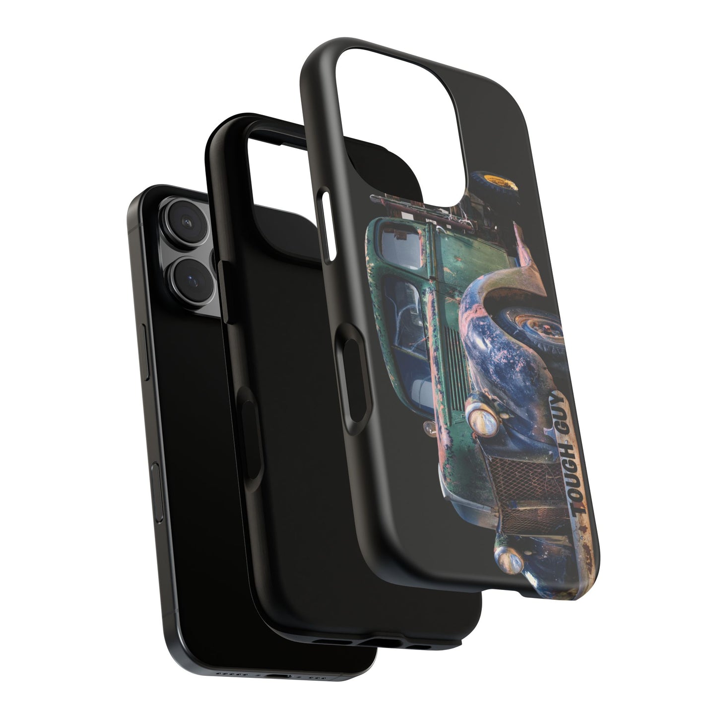 Phone Case iPhone 16/15/14 - Tough Guy Green Blue Truck Tough Case