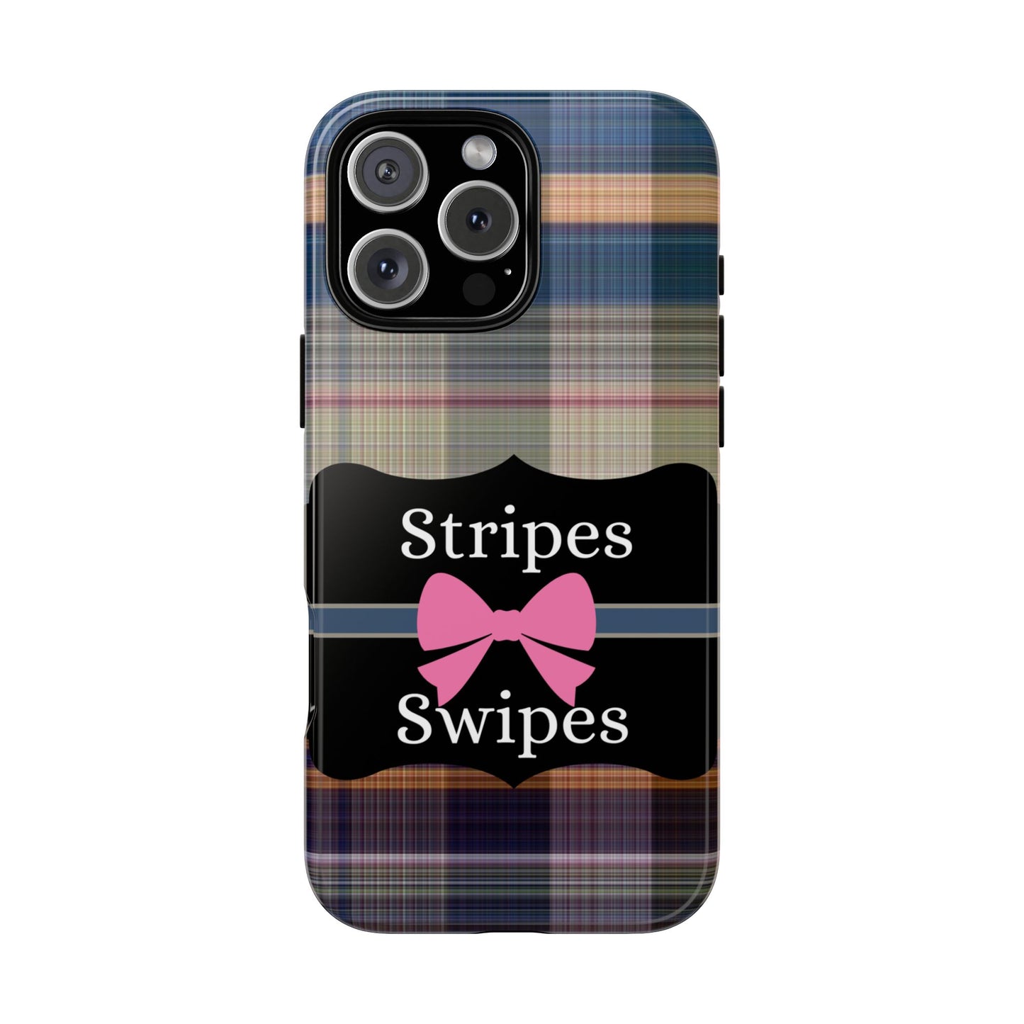 Phone Case iPhone 16/15/14 -Stripes & Swipes Tough Case