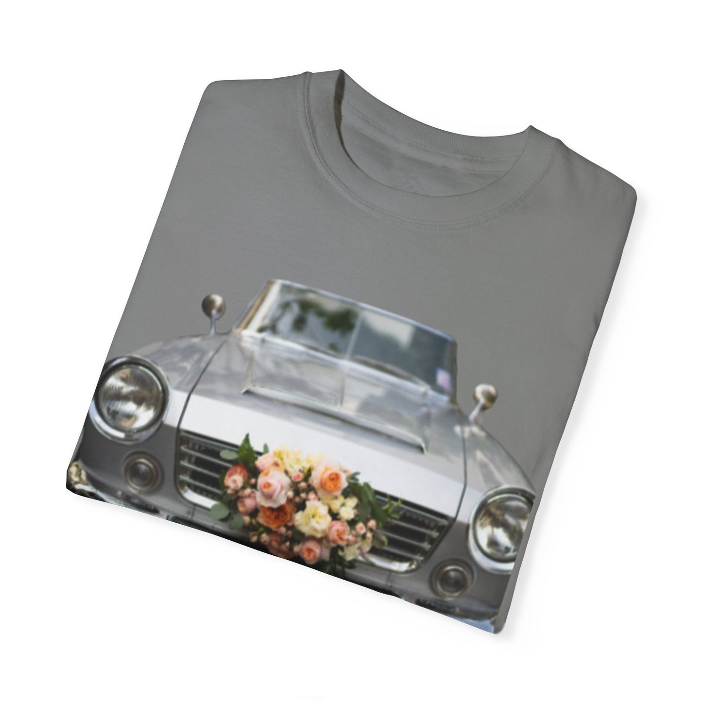 Men's T-Shirt Tough Guy Car with Flowers Design