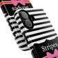 Phone Case iPhone 16/15/14 -Black/White/Red Stripes & Swipes Tough Case