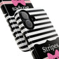 Phone Case iPhone 16/15/14 - Black/White/Pink Stripes & Swipes Tough Case