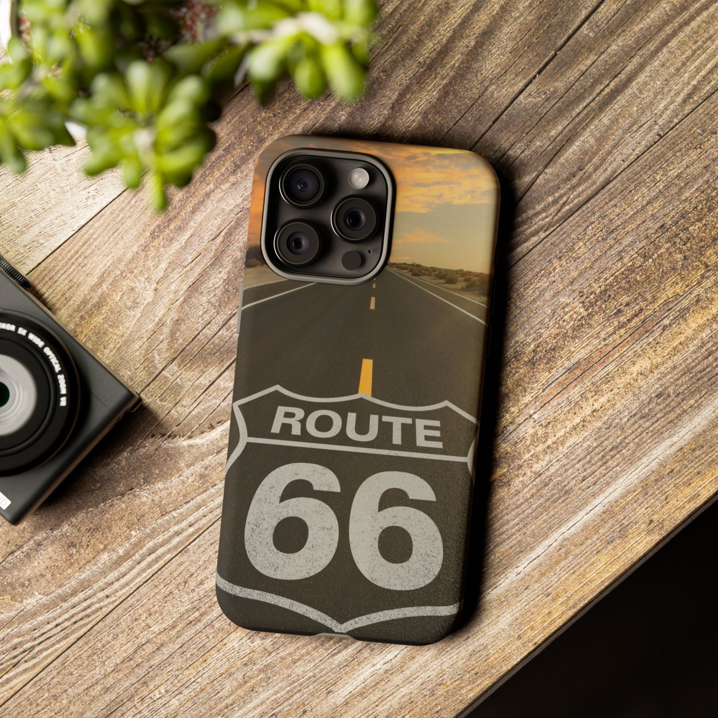 Phone Case iPhone 16/15/14 - Vintage Route 66 Tough Case