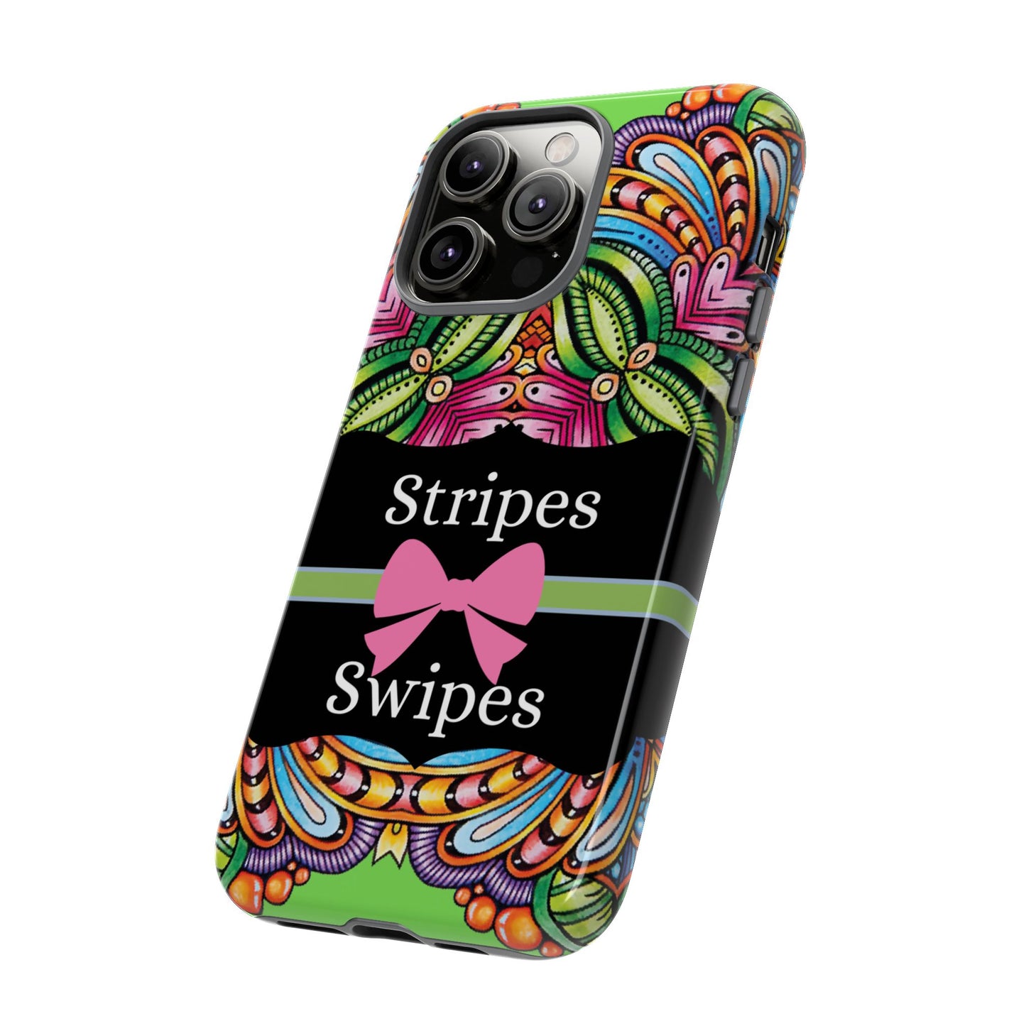 Phone Case iPhone 16/15/14 - Flower Child Stripes & Swipes Tough Case