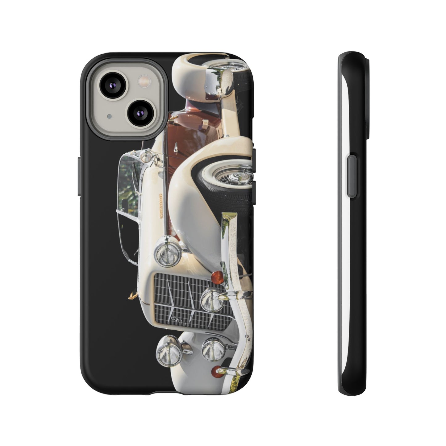 Phone Case iPhone 16/15/14 - Beige Vintage Car Tough Case