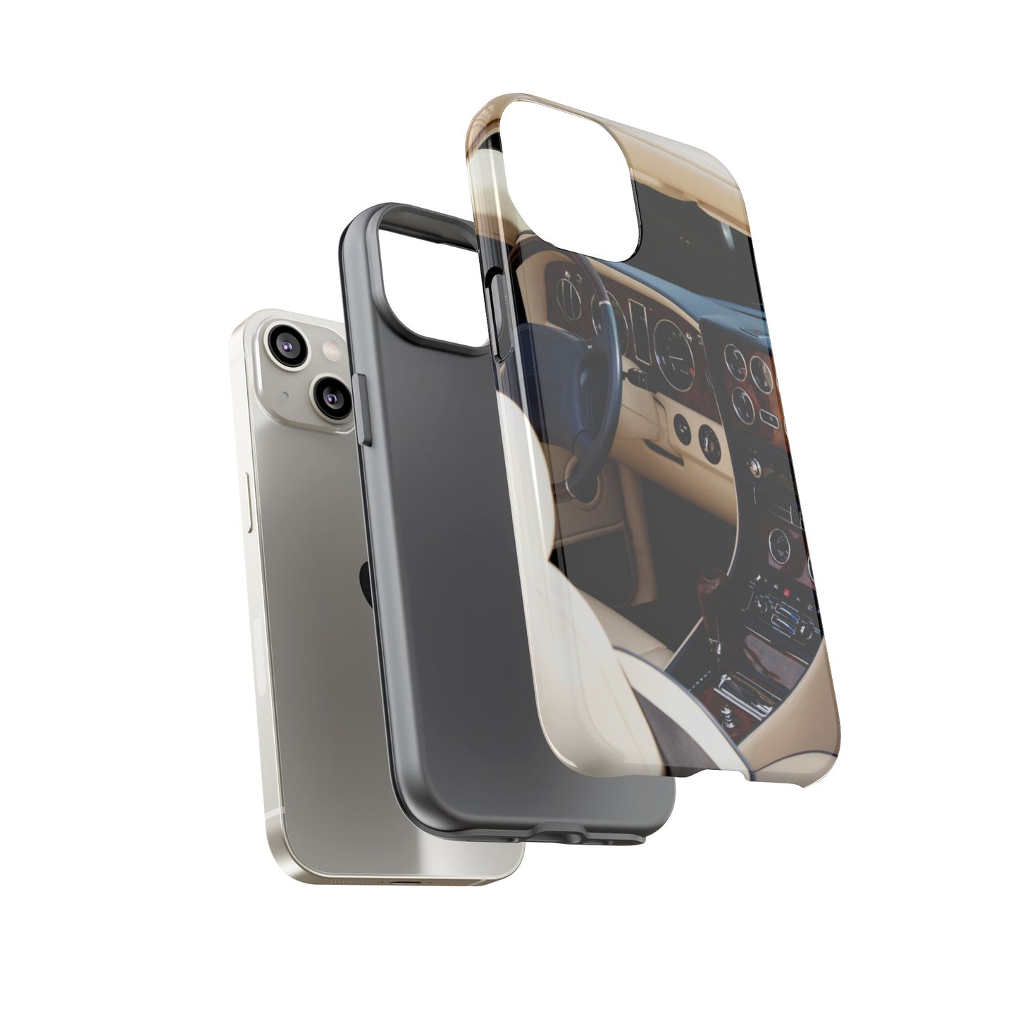 Phone Case iPhone 16/15/14 - Luxury Car Interior Tough Case