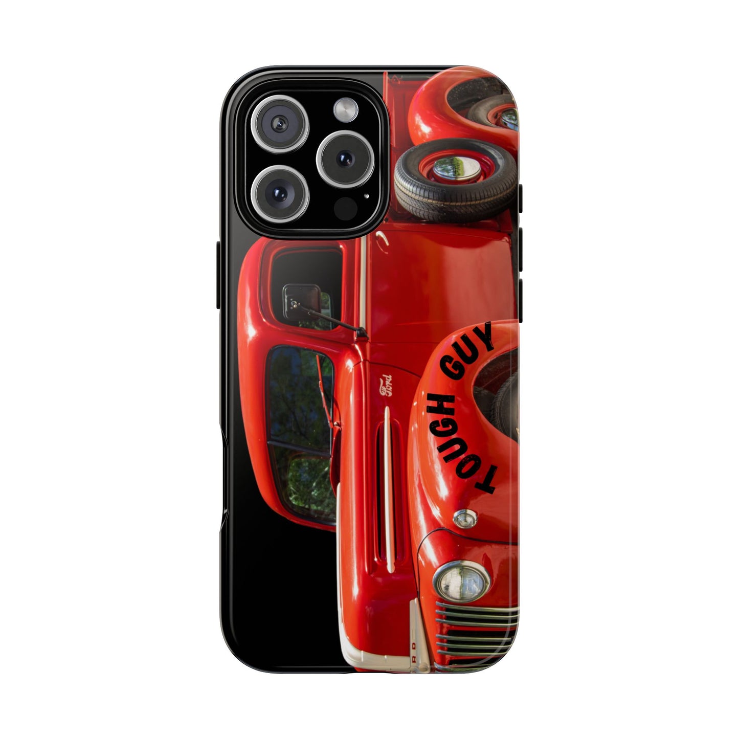 Phone Case iPhone 16/15/14 - Tough Guy Vintage Red Truck Tough Case