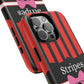 Phone Case iPhone 16/15/14 - Red/Black/White Stripes & Swipes Tough Case